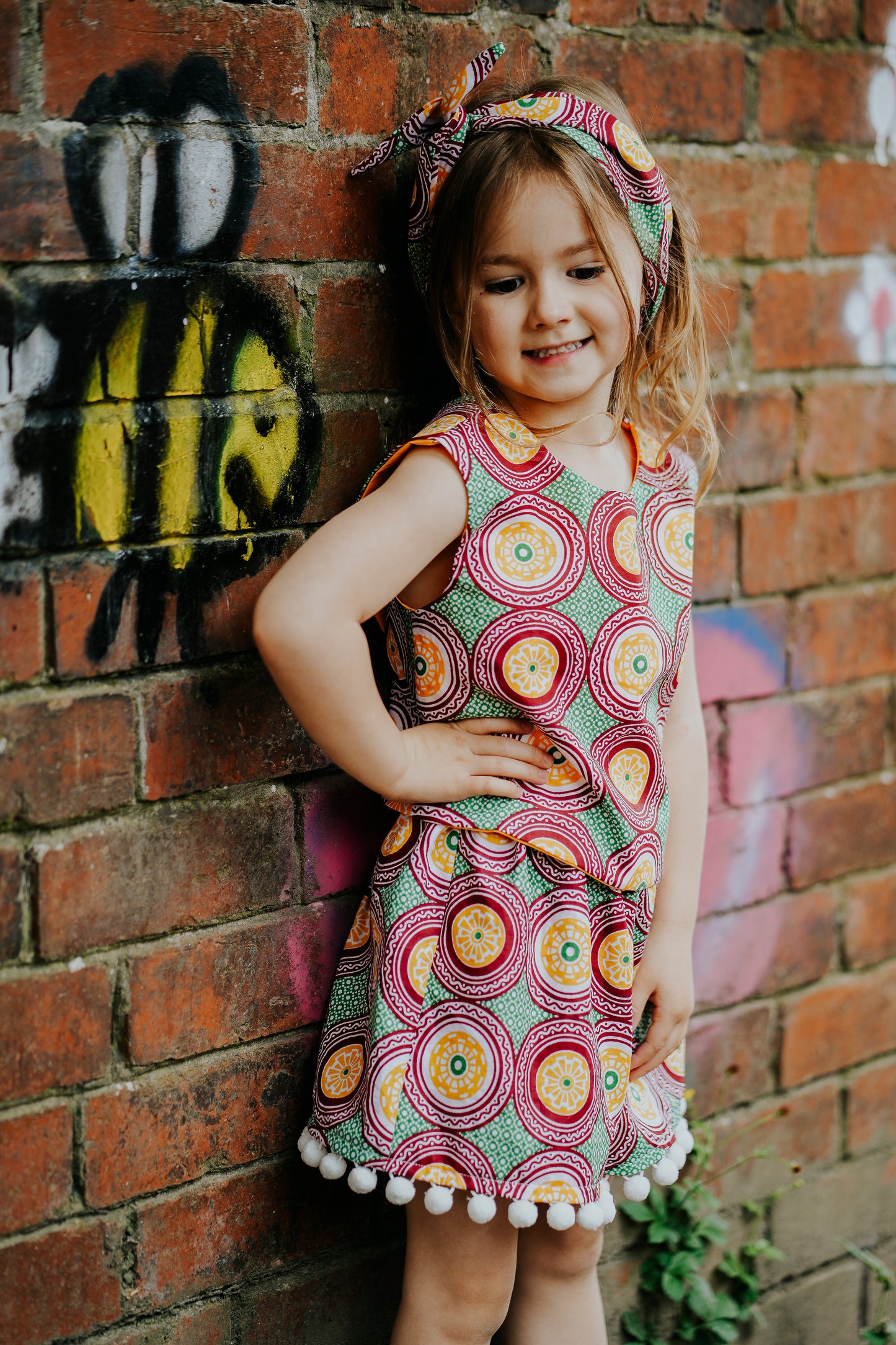 Circles African Print Woven Shorts & Top two piece coord set