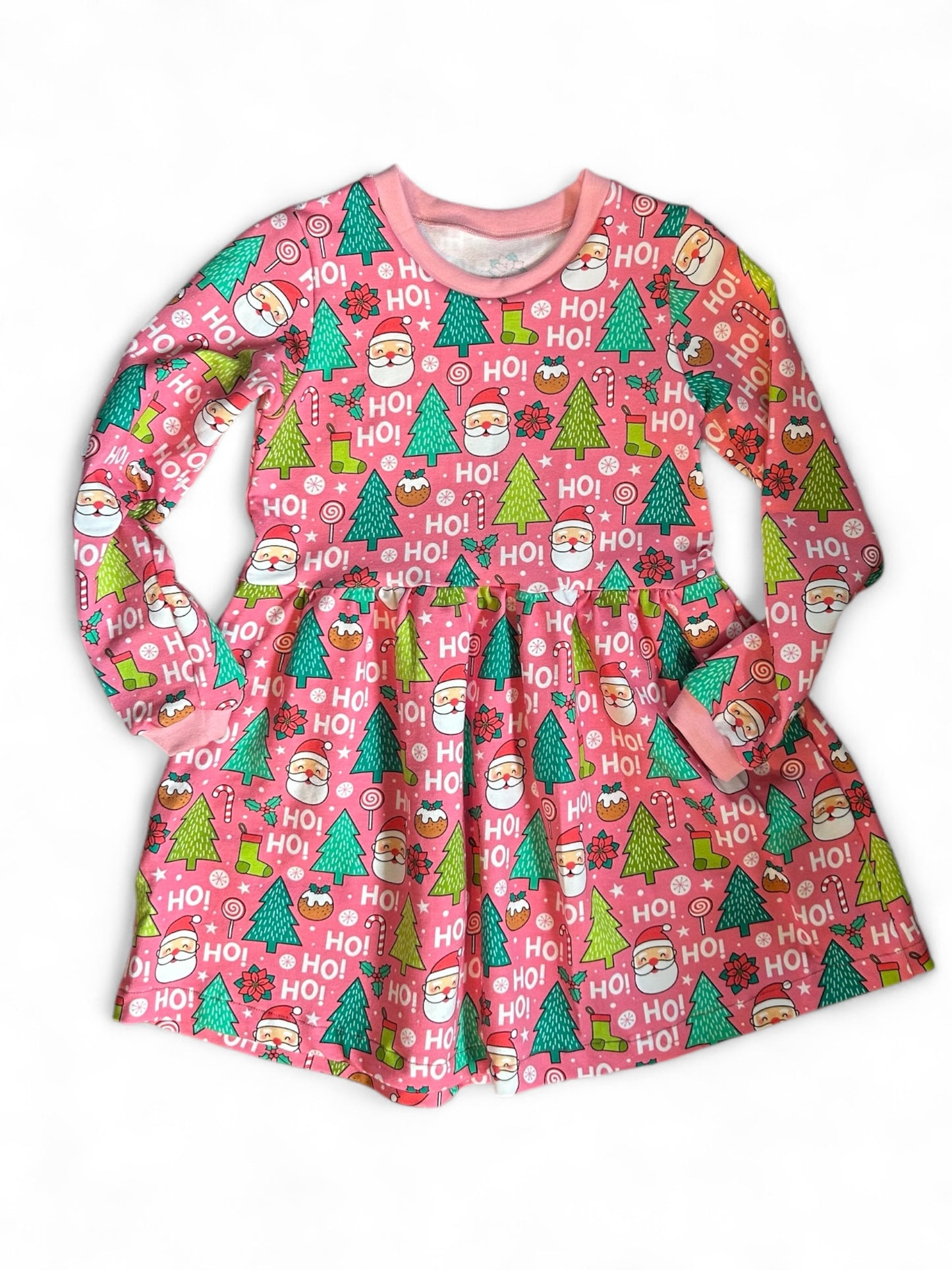 Pink Ho Ho Ho Christmas Baby & Toddler Jersey Dress