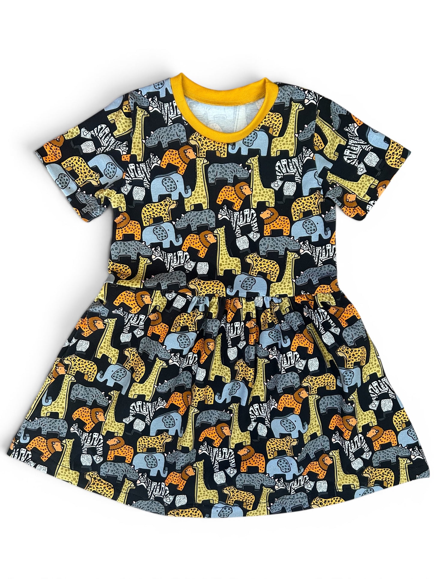 Safari Animals Short Sleeve Baby & Toddler Jersey Dress