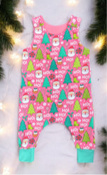 Pink Ho Ho Ho Christmas Baby & Toddler Jersey Romper