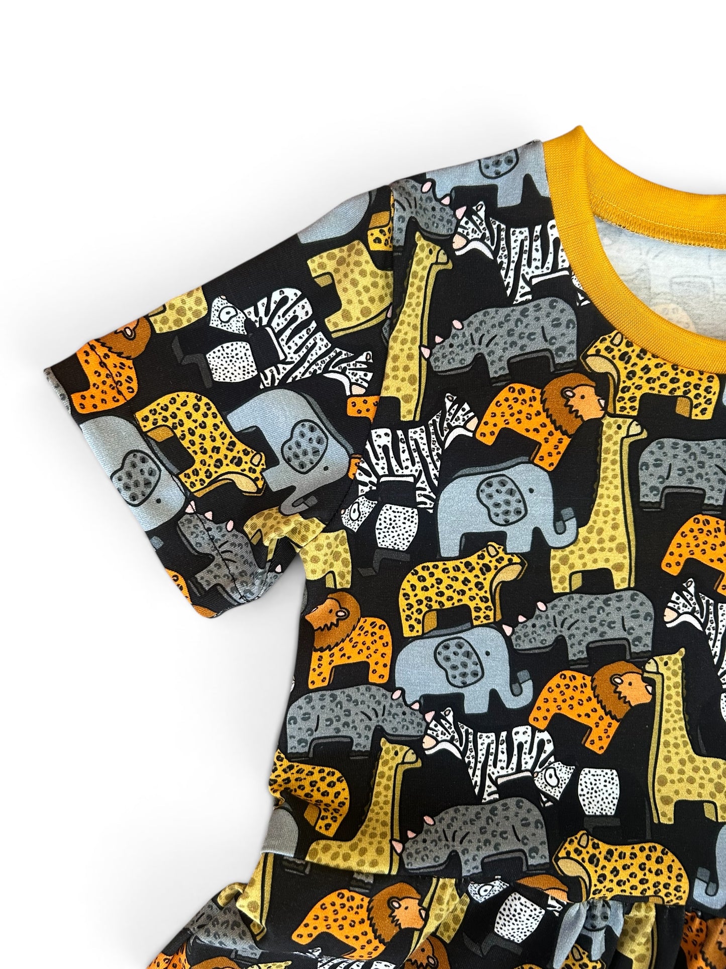Safari Animals Short Sleeve Baby & Toddler Jersey Dress