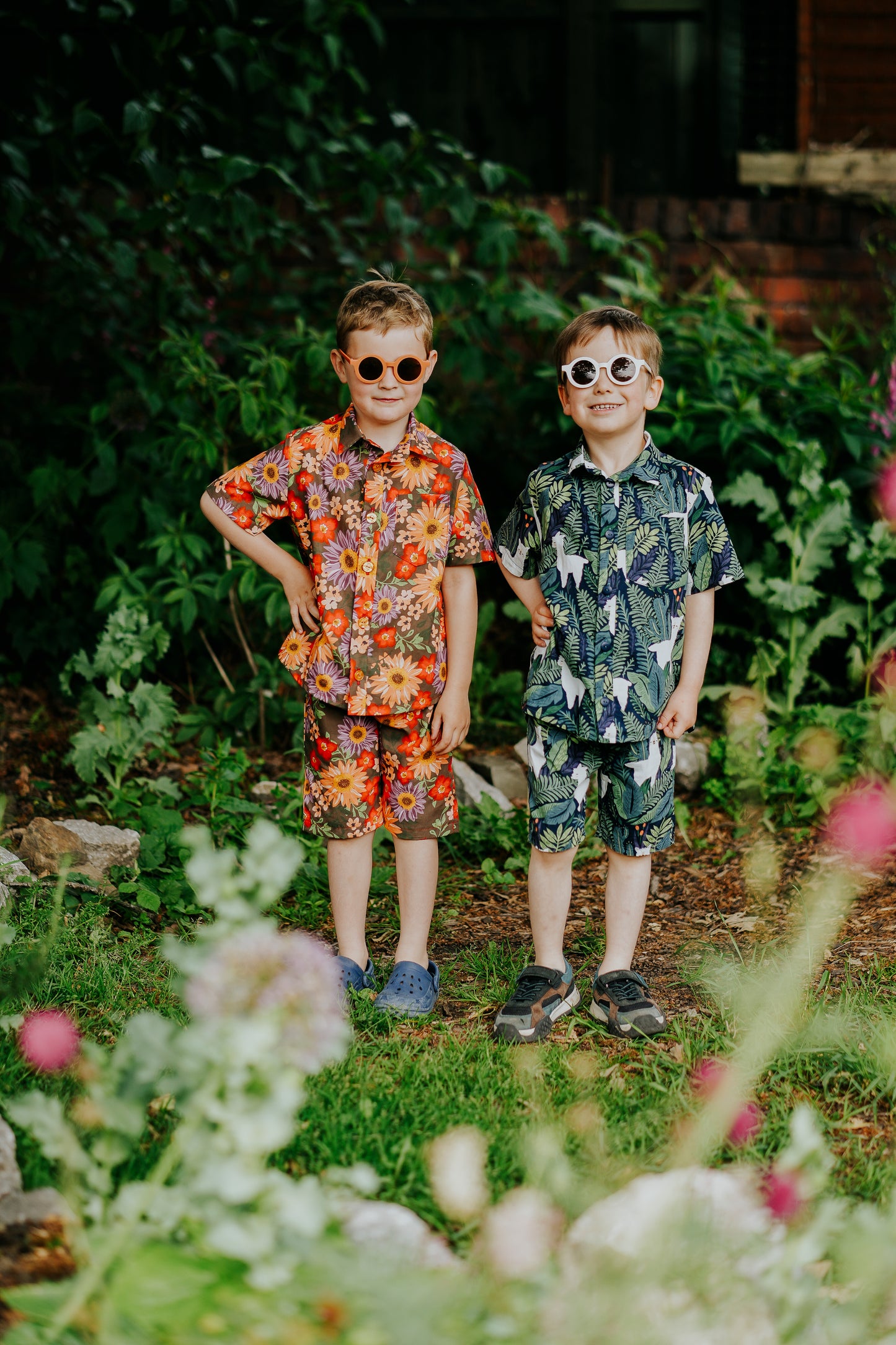 Orange Floral Print Baby & Children's Shirt
