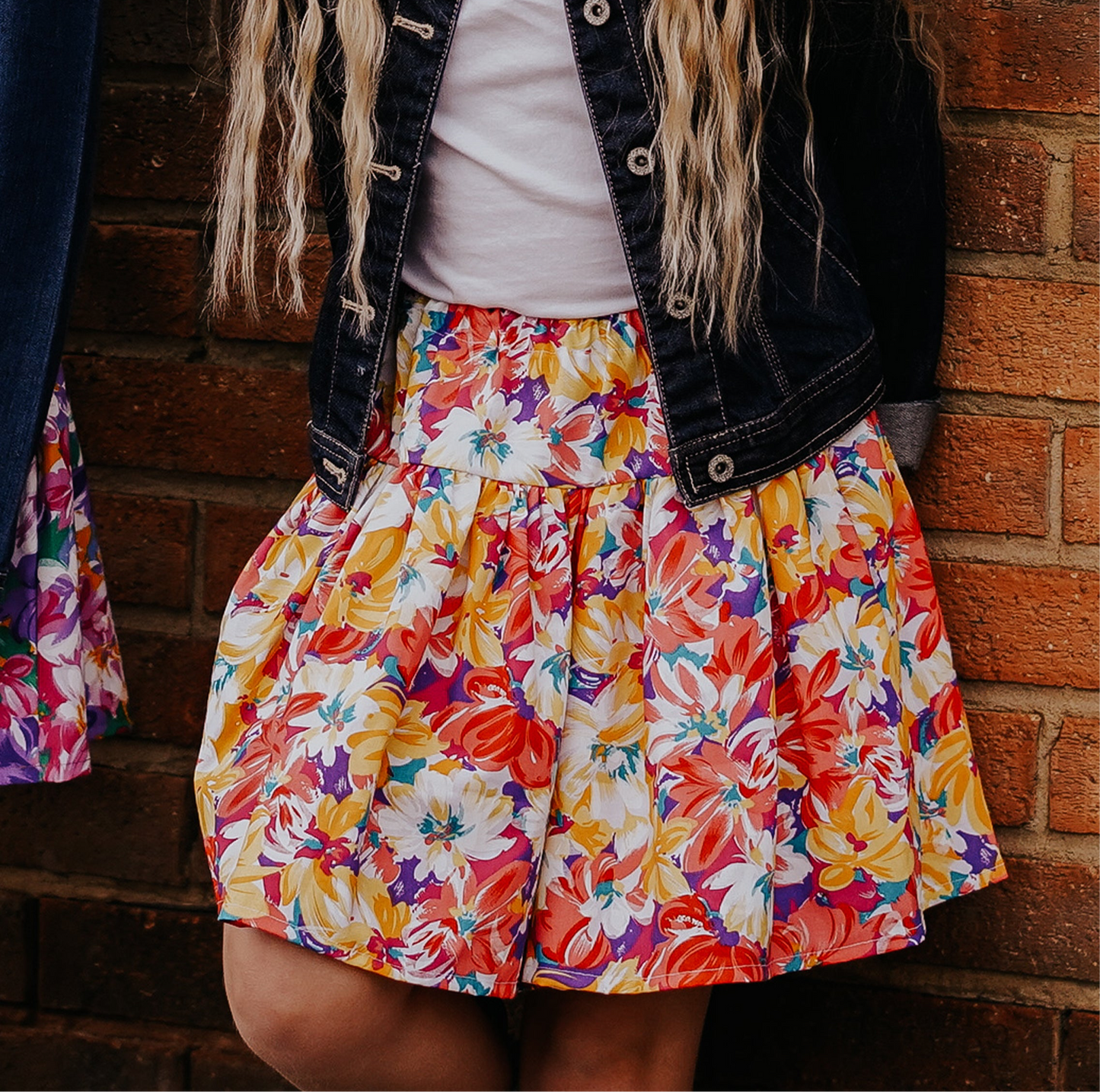 1-2yrs Coral Floral Print Toddler & Children's Skirt