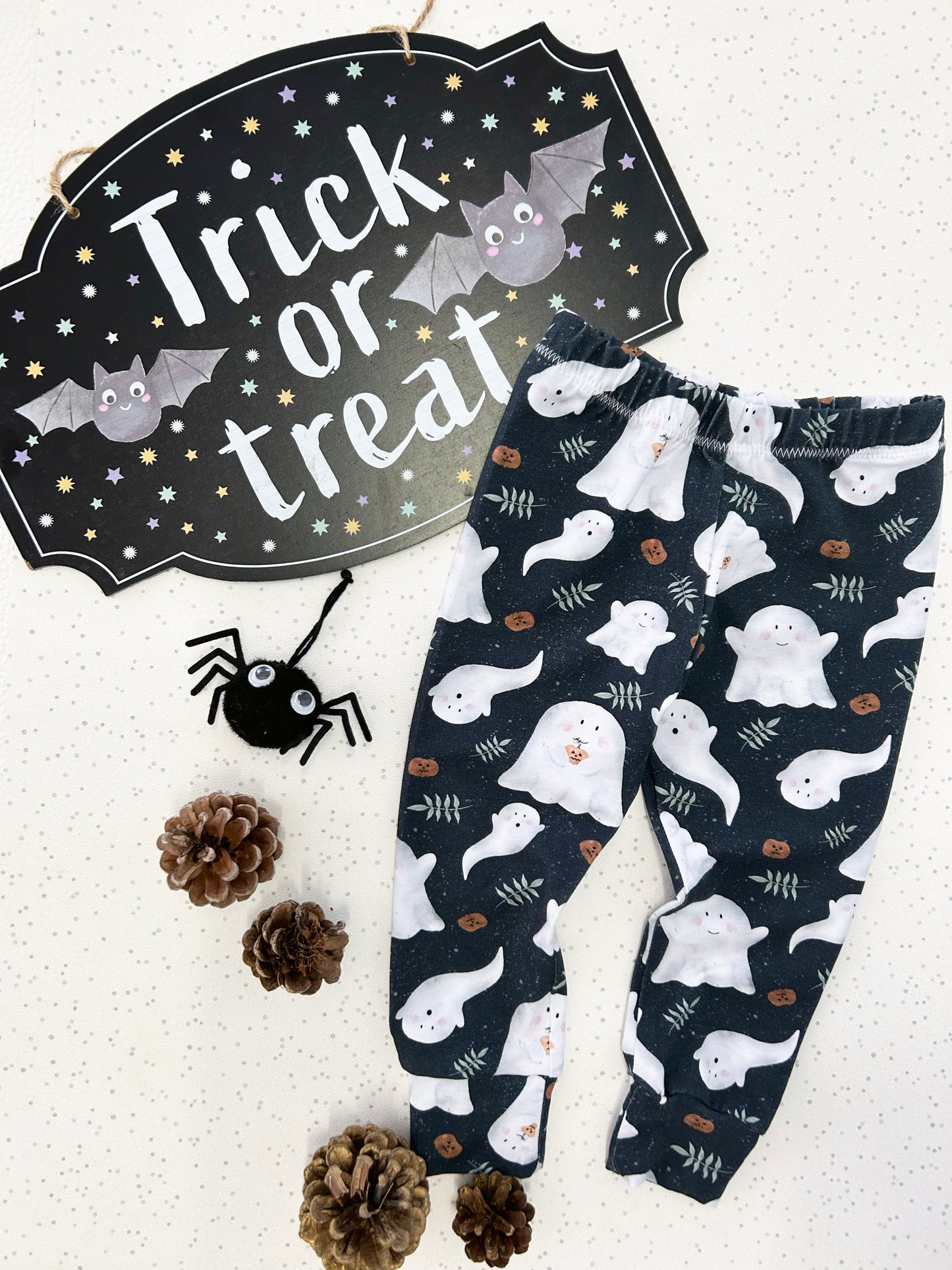 Grey Ghosts Halloween Toddler & Children's Jersey Leggings