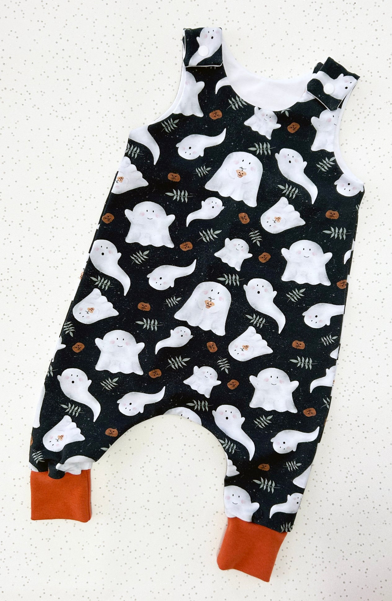 Grey Ghosts Halloween Baby & Toddler Jersey Romper