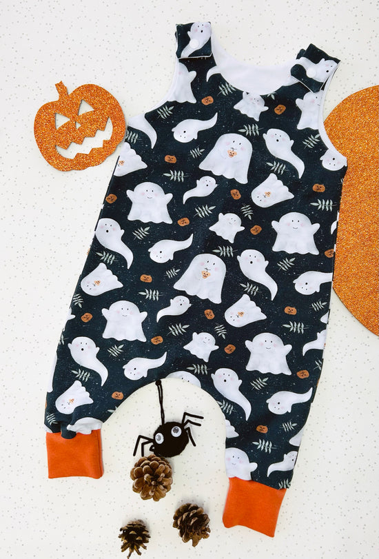 Grey Ghosts Halloween Baby & Toddler Jersey Romper
