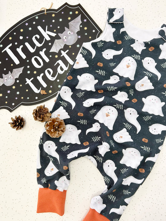 Grey Ghosts Halloween Baby & Toddler Jersey Romper