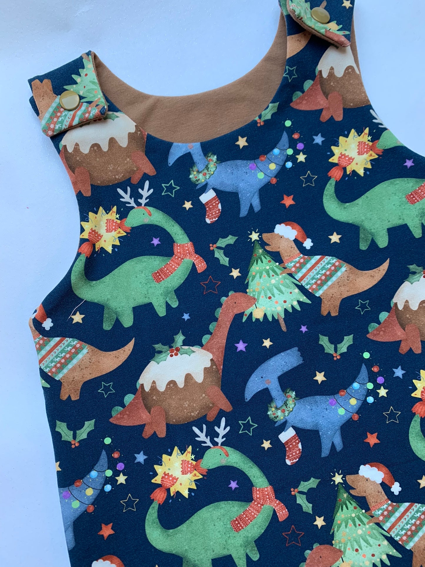 Blue Christmas Dino's Baby & Toddler Jersey Romper