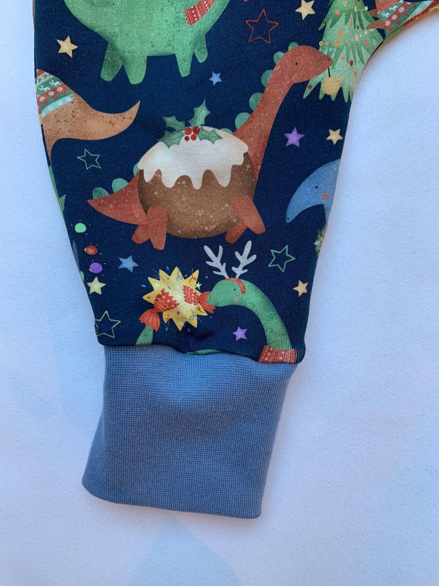 Blue Christmas Dino's Baby & Toddler Jersey Romper