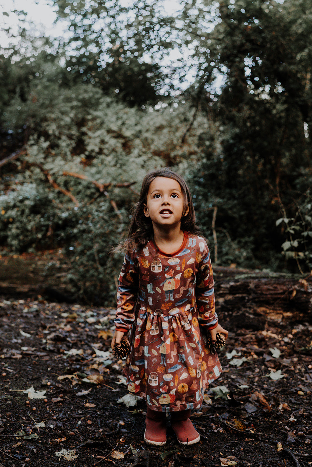 Autumn Mr Fox Long Sleeve Baby & Toddler Jersey Dress
