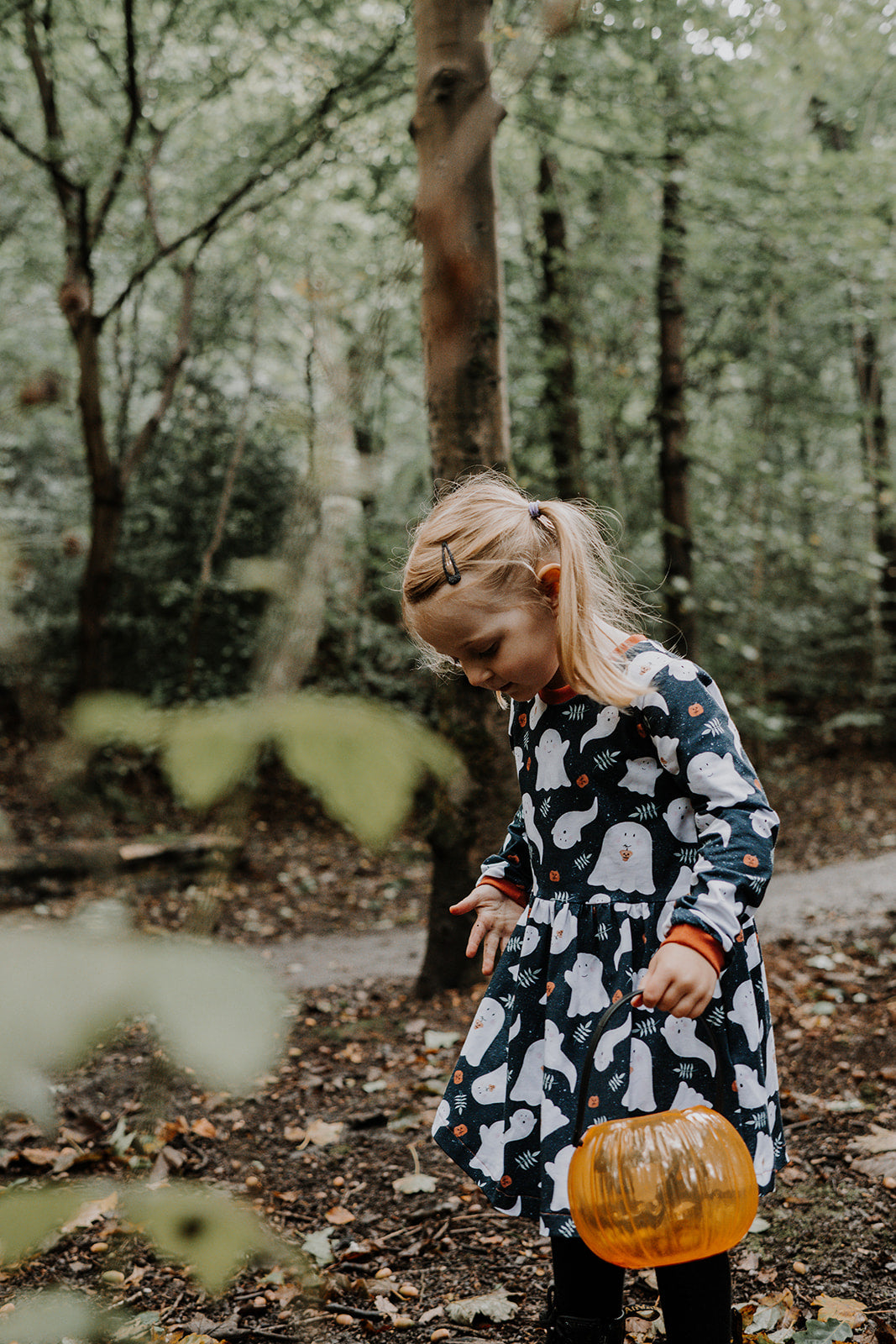 Grey Ghosts Halloween Long Sleeve Baby & Toddler Jersey Dress