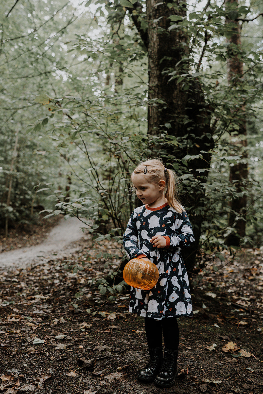 Grey Ghosts Halloween Long Sleeve Baby & Toddler Jersey Dress