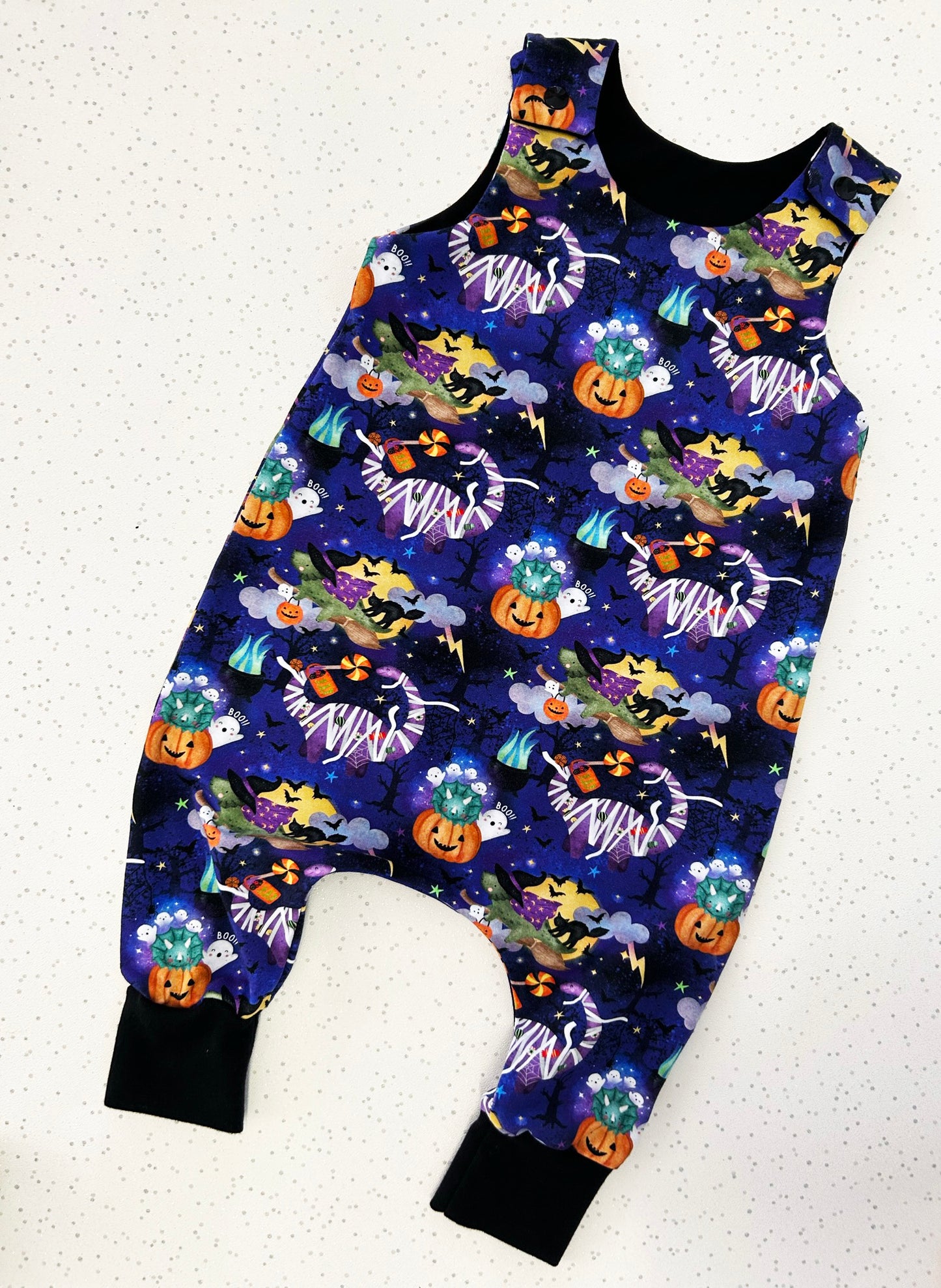 Spooky Pumpkins Halloween Baby & Toddler Jersey Romper