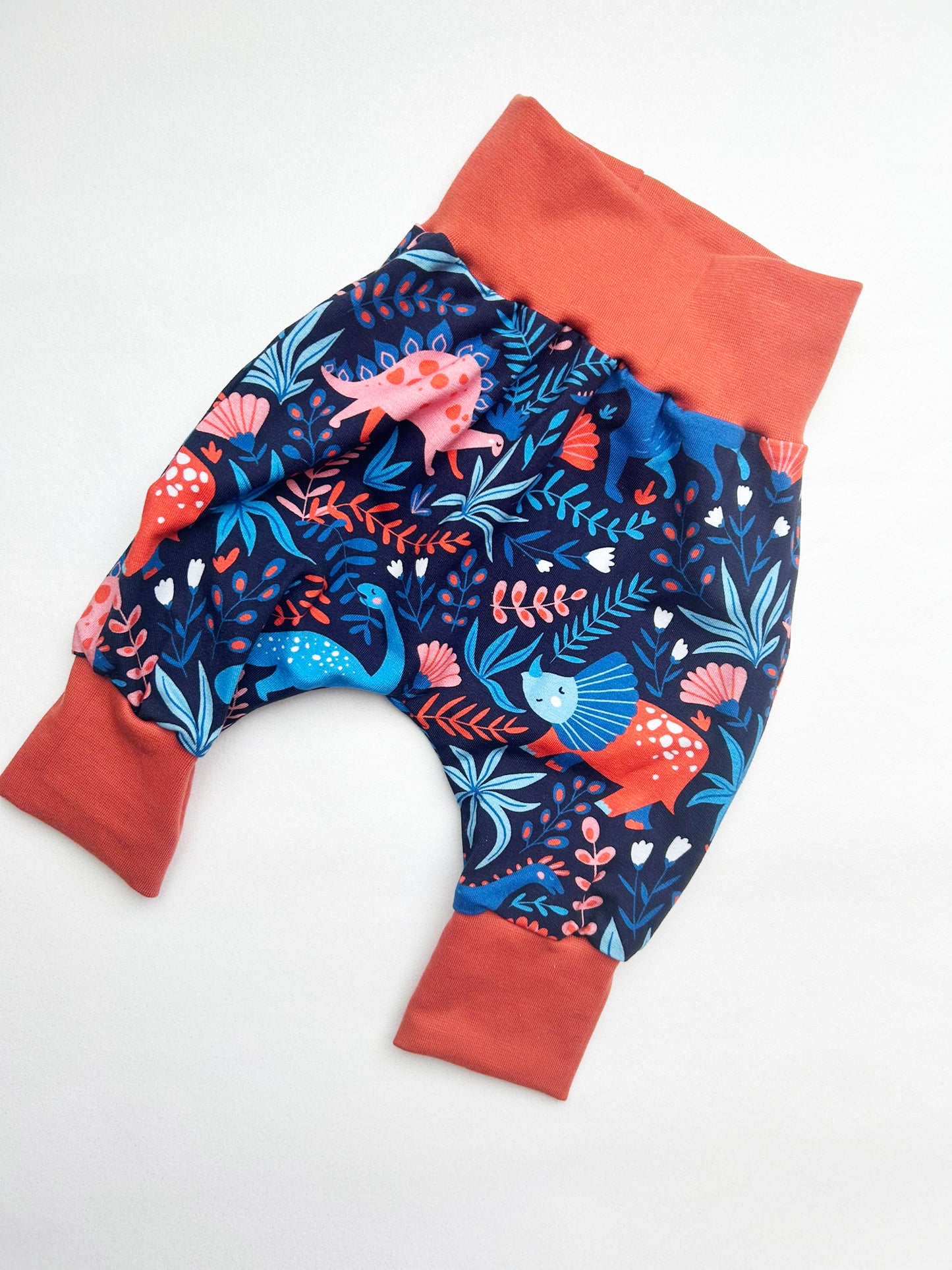 Load image into Gallery viewer, Blue Fauna Dinosaur Jersey Baby &amp;amp; Toddler Harem Pants
