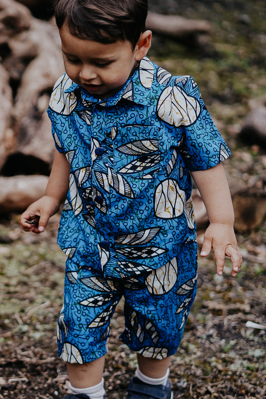 Load image into Gallery viewer, Blue Tribal Print Toddler &amp;amp; Children&amp;#39;s Shorts
