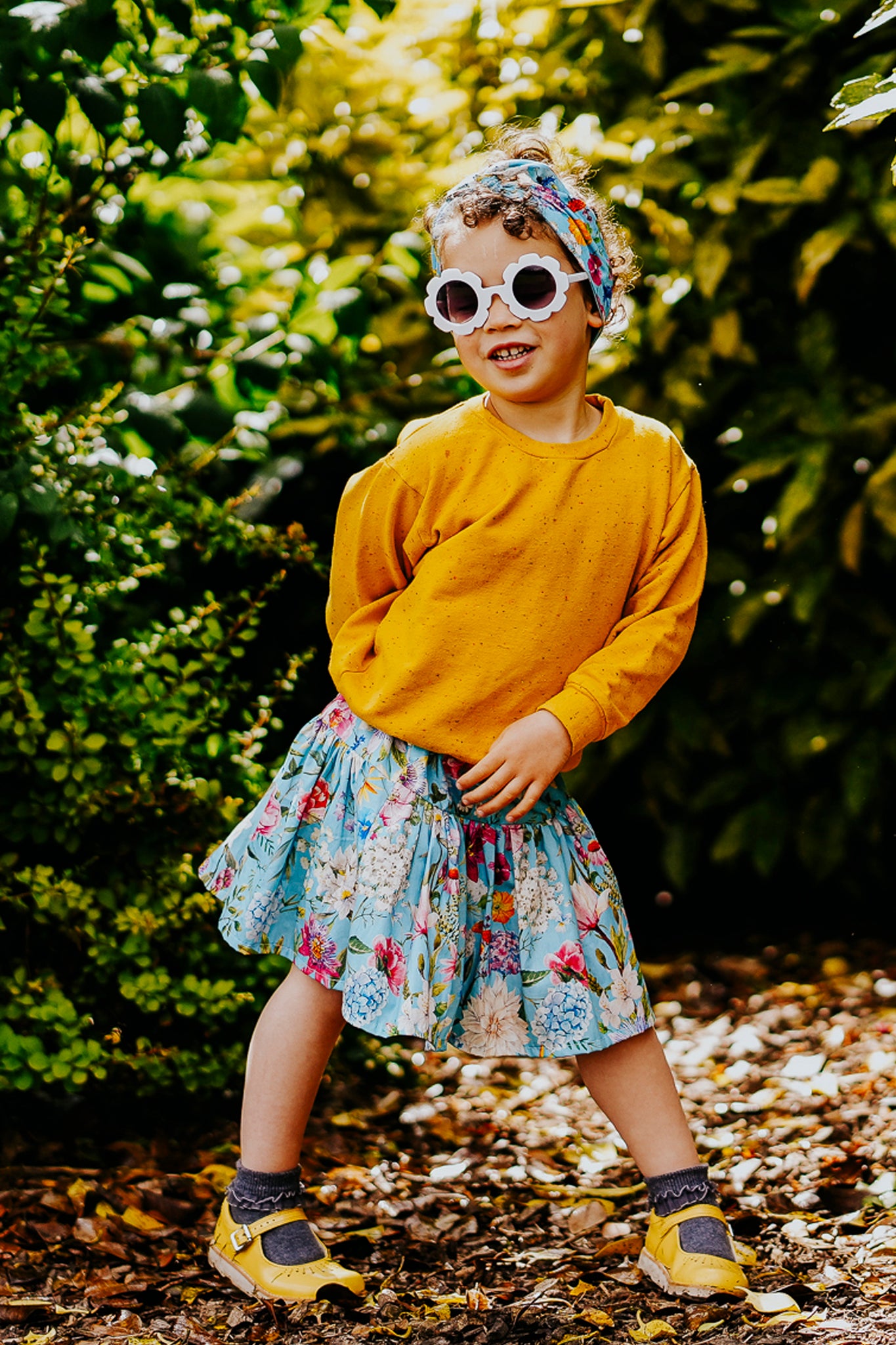 Blue Floral Toddler & Children's Skirt