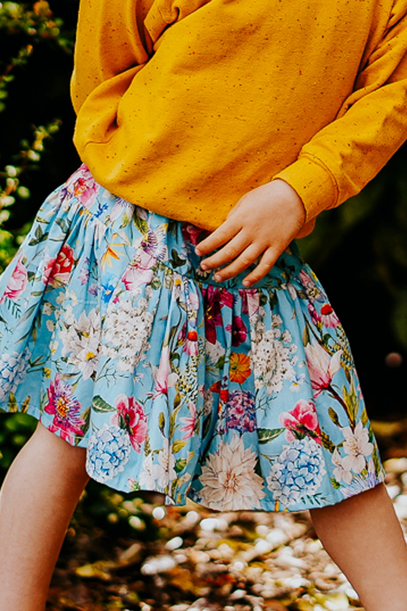 Blue Floral Toddler & Children's Skirt