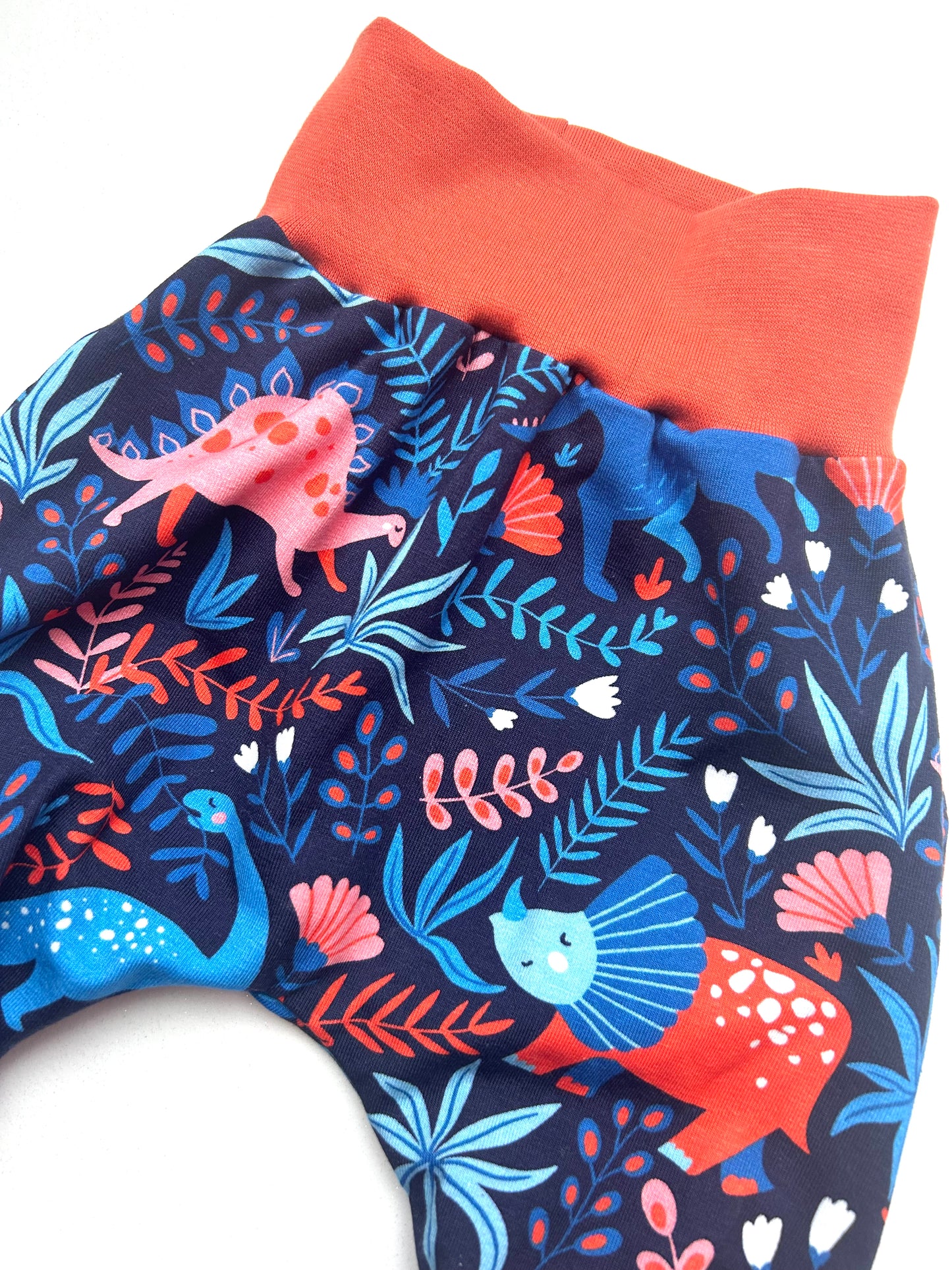 Load image into Gallery viewer, Blue Fauna Dinosaur Jersey Baby &amp;amp; Toddler Harem Pants
