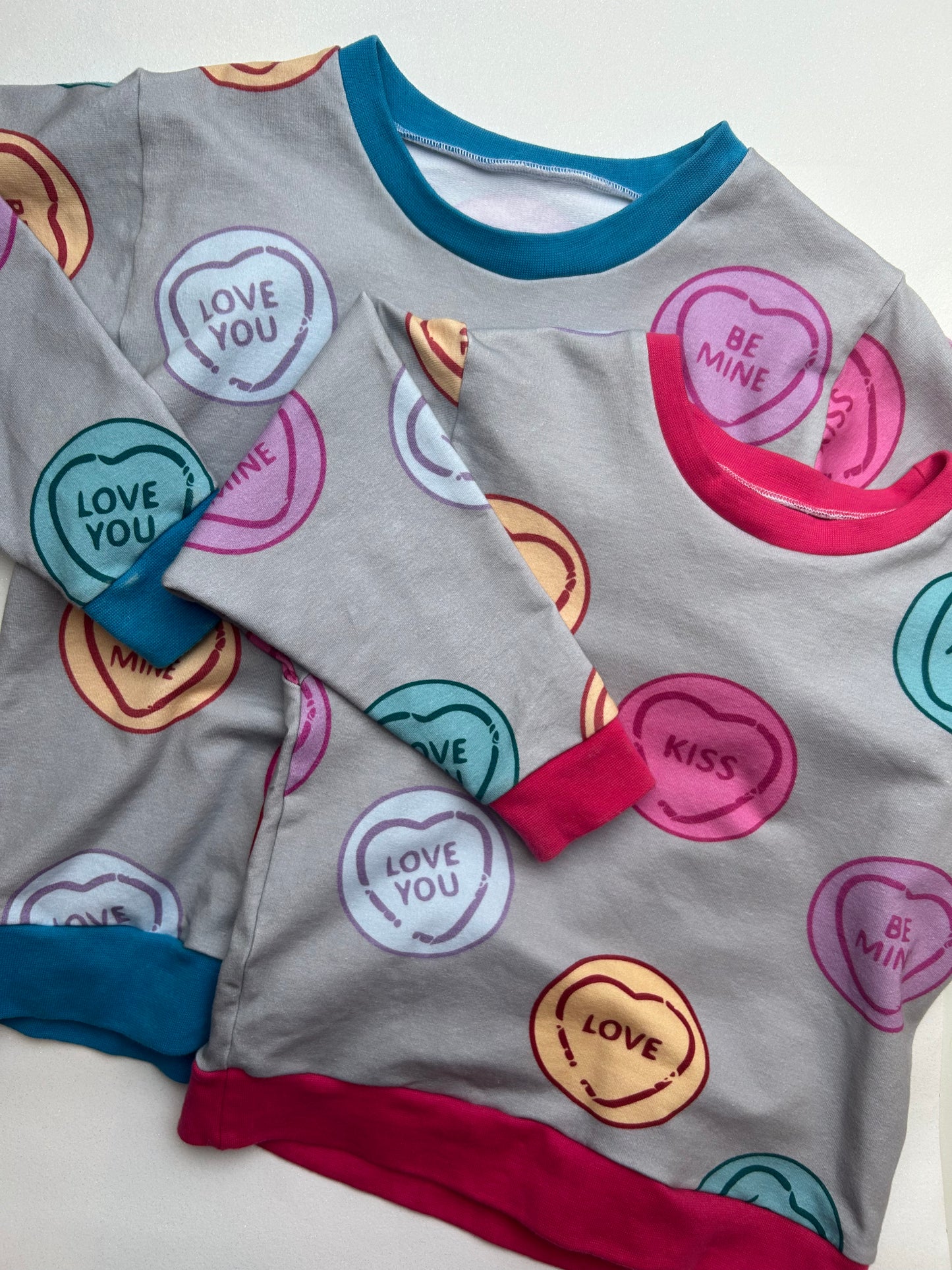 Love Hearts Baby & Children's Sweater Pink Cuffs