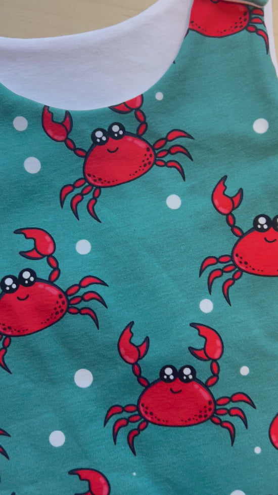 Load and play video in Gallery viewer, Happy Crab Baby &amp;amp; Toddler Jersey Romper
