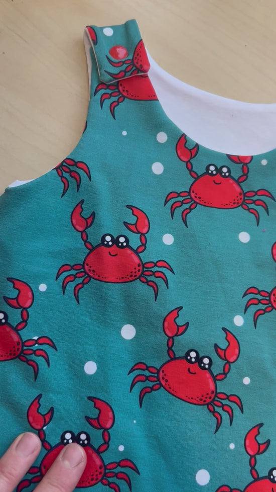 Load and play video in Gallery viewer, Happy Crab Baby &amp;amp; Toddler Jersey Romper
