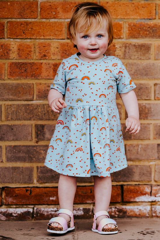 Load image into Gallery viewer, Rainbows Baby &amp;amp; Toddler Jersey Dress
